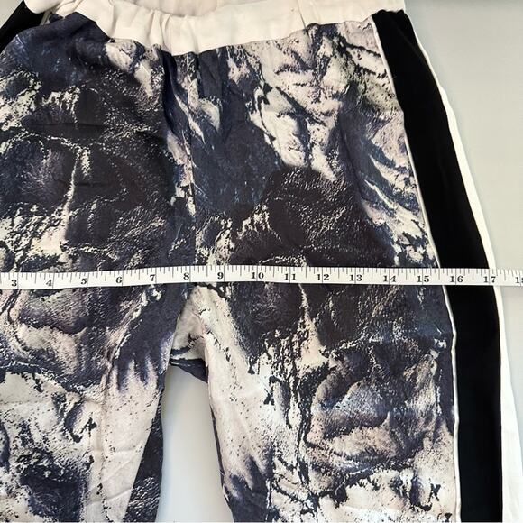 Topshop Galaxy Print Satin Joggers Pull On Pants Elastic Waist Blue Black Sz 26 - Picture 8 of 12